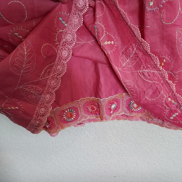 Cynthia Steffe Pink Embroidered Floral Tube Top Dress Size 10 - Picture 10 of 13